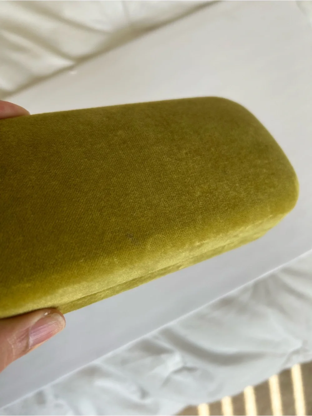 Gucci Yellow Velvet Eyewear Case with Blue Interior
